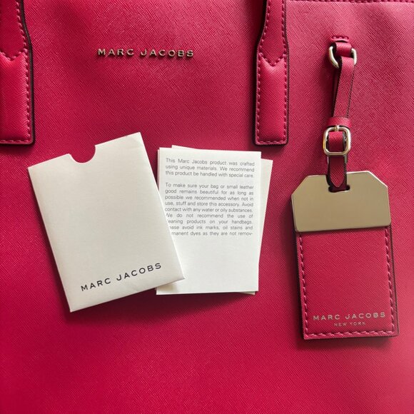 Auth NWOT Marc Jacobs Rare HOT PINK magenta Sidekick Tote - Picture 5 of 14
